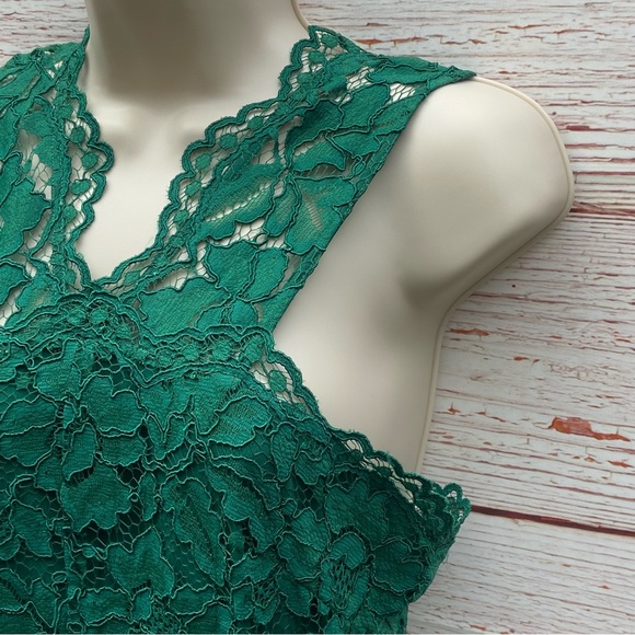 Sandro Riviera Lace Mini Dress in Green Sz 2 - Picture 4 of 15